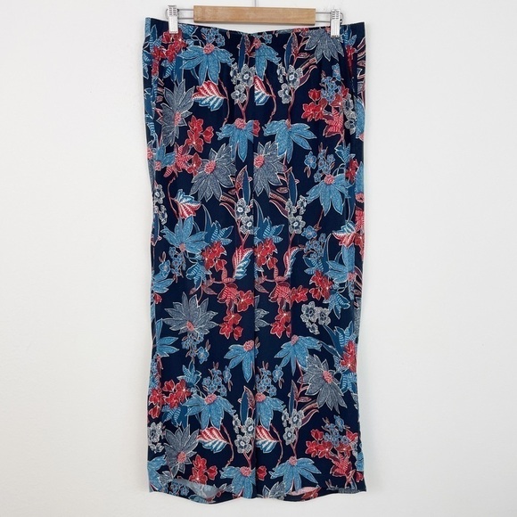 J. Jill Boho Floral Print Lagenlook Lightweight Wide Leg Casual Pants Size M - Picture 2 of 11